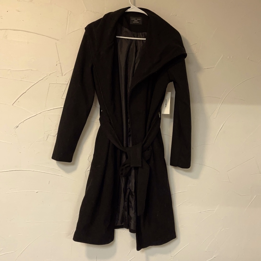 Love Tree: Womens Medium Black pea coat